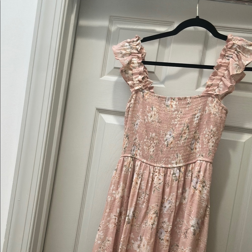 August Sky Women's Smocked Floral Midi Dress